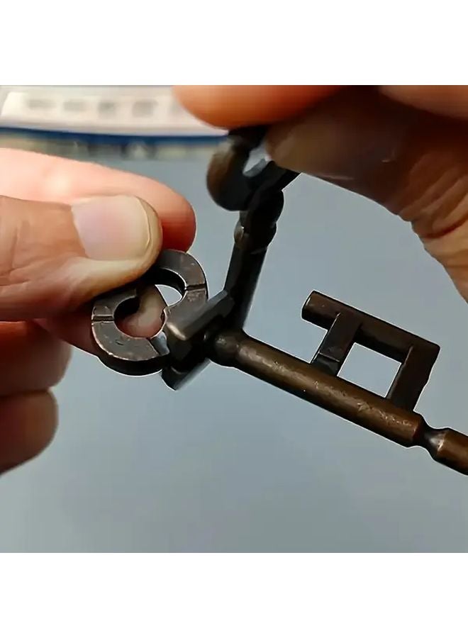 Zinc Alloy Key Lock Puzzle Unbreakable Portable Metal Brain Teaser Toy - Image 5